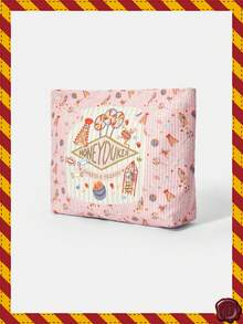 HARRY POTTER X SHEIN 1个卡通印花灯芯绒拉链化妆包，轻便多功能带衬里化妆收纳包 - 彩色 - 查看 2