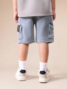 SUMWON 男童牛仔短裤 - 淺色水洗藍 - 查看 2