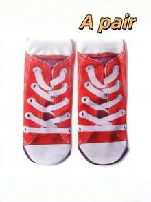 Joivida 3D Stereo Printed Funny Canvas Socks Quirky Soft Breathable Cotton Blend Moisture Wicking Non Slip Ribbed Cuff All Day Comfort Perfect For Daily Wear Casual Outings Office School Weekend Gatherings Novelty Funky Crazy Cute Colorful Statement Socks Fashion Must Have Cozy Durable Versatile Footwear Accessory - Multicolor - View 7