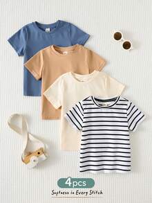 Cozy Pixies 4件套男婴柔软针织圆领长袖套头衫套装 - 藍色 - 查看 8