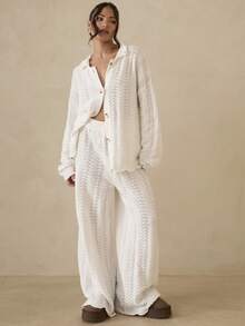 Glamine Women's Lightweight Cardigan With Hollow Textured Buttons, Loose Casual Women Knit Cardigan Sweater, Spring/Autumn,Spring To Summer,Summer Tops, Summer Clothes , Elegant Women's Blouses ,White Blouse,Beach Outfits For Women,Summer Holiday Outfits - Apricot - View 5