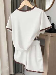 Resyla 2pcs "Dramatic" Sarcastic Slogan Funny Print Women's Casual Outfit, Suitable For Everyday Wear - Multicolor - View 2