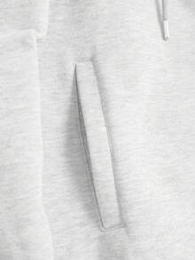 RueChic Cotton Men Zip Up Drawstring Hoodie Without Tee - White - View 5