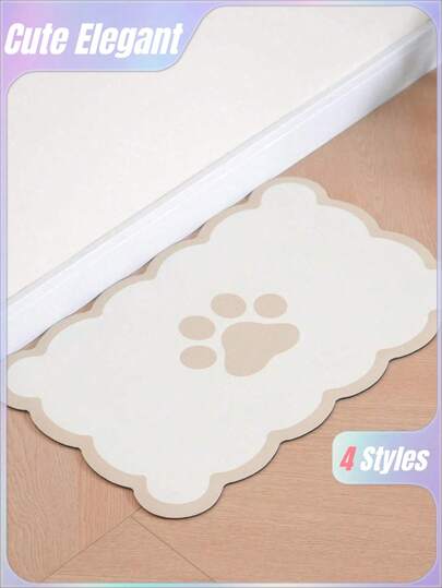 SHEIN 1 st matningsmatta för husdjur, graciös hundmatta, matningsmatta för katt, absorberande mattor för mat- och vattenskål, dispenser, söt elegant estetisk graciös husdjursplacematta för hundar, katter, valptillbehör