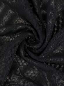 1pc Fashionable Black Lace Alluring Hollow Mesh Mid-Rise Sexy Men's Underwear - Black - View 5