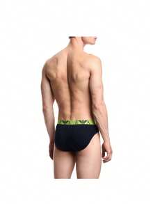 Armani 3 Pack Men's Trunks - Armani Blue/Pine/Lime - View 3
