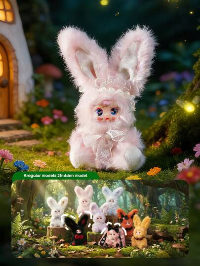 POKOJA LAND - SELECTS Blind Box(Non-Plush Filling),Fairy Tale Castle Rabbit Costume Blind Box Figures - 8 Total Models (6 Regular + 2 Hidden), ABS Collectible Toys With Lace Bow & Pearl Accents, Thoughtful Gift For Friends & Family, Unique Decor For Shelf/Desk Displays, Enchanting Fantasy-Themed Character Set For Figurine Collectors & Castle Enthusiasts