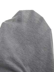 SHEIN Franclia 女士休闲纯色长袖宽松弧形下摆轻薄外套，适合居家穿着 - 灰色 - 查看 8