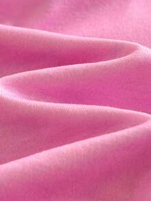 SHEIN 女童简约印花圆领短袖连衣裙 - 深粉 - 查看 6