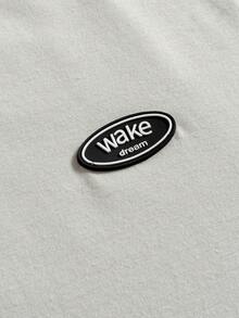 PAVTROS Men's Casual Everyday Commute Versatile Letter Print Loose White Tank Top, Summer - Khaki - View 7