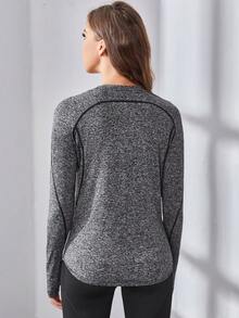 Solea Cove 1pc Seamless Solid Rib-Knit Sports Tank Topworkout Tank Top - Grey - View 5