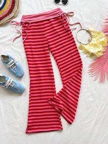 Soleia Women's Casual Striped Drawstring Waist Pants - Multicolor - View 2