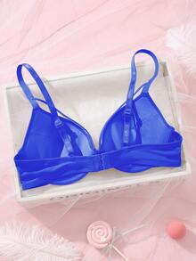DesireSculpt 1pc Women's Underwire Bra, Comfortable Seamless Lift And Support For Small Bust - Royal Blue - View 2