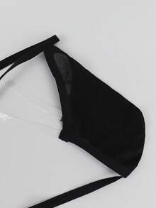 迷人诱人的黑色镂空网纱中腰性感男士内裤 - 黑色 - 查看 7