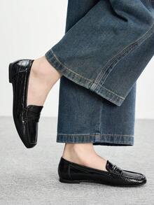 CUCCOO BIZCHIC Joy&Peace, Genuine Imported Women's Flat Loafers, Style, Autumn 2024, N1501. - Black - View 1