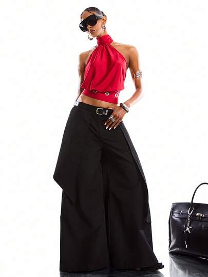 LYSMO 2026 New Arrive Minimalism Spring/Summer Women's Sexy Fashion Party Grommet Wide Hem Backless Tie Neck Camisole Top, Summer/Summer Tops / Summer Outfits For Women /Summer Outfits/Summer Outfit For Women /Spring Outfit Women/Party Top /Party Outfit /Each/Beach Outfits For Women /Beach Outfit For Women /Beach Outfits /Beach Outfit/Graduation/Elegant Women's Blouses/ Casual Blouses For Women/Casual Blouse For Women/Vacation Outfits Women /Holiday Outfits For Women/Vacation /Holiday/Summer Holiday Outfits /Holiday Outfits/Vacation Outfits For Women /Beach Vacation Outfits For Women /Y2K Tops /Work Tops For Women /Work Outfits For Women /Red Top /BOHO