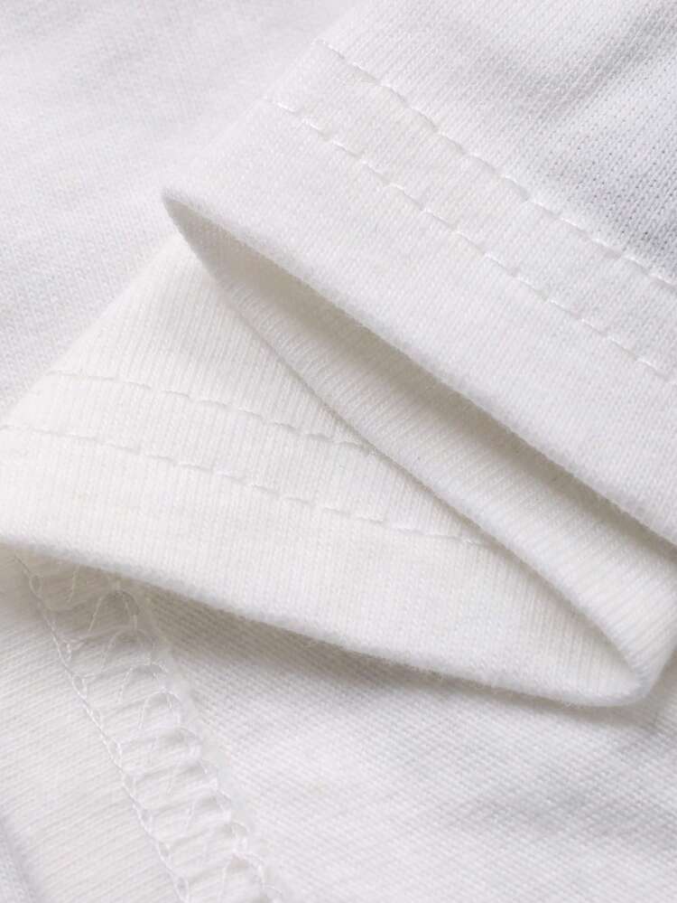 Young Boy Summer Casual Fashionable Street Daily Commute Letter Print Contrast Striped Side Short Sleeve T-Shirt And Shorts Set