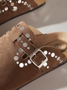 Solecia Women's Slip-On Flat Shoes Soft Leather Comfortable Commuter Versatile Style - dark brown - View 5