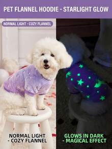 PETSIN 1件宠物扎染波点印花夜光保暖圆领狗狗衫，秋冬季 - 彩色 - 查看 1