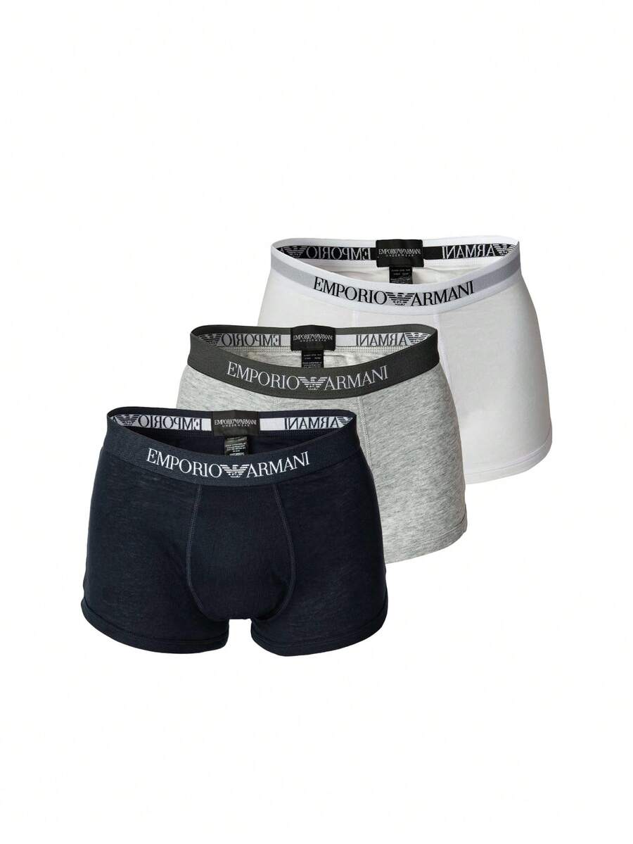 Armani 3 Pack Men's Boxer Briefs - white/heather gray/navy blue - View 1
