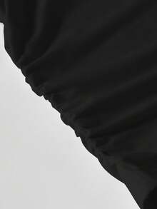 Noixe Top sin mangas con estampado de flor de hibisco y cuello asimétrico, una prenda casual y versátil - Multicolor - Ver 3