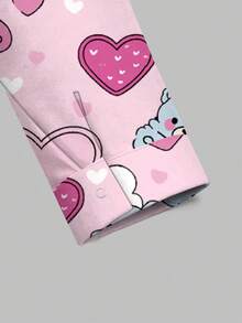 PopScrub Áo khoác cardigan nữ kiểu dáng thường ngày, in hình gấu hoạt hình và trái tim dễ thương, phù hợp cho đồng phục y tá/điều dưỡng, mùa xuân/thu. - Nhiều màu - Xem 3