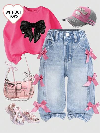 SHEIN Baby/Baby GirlAll-Match Versatile Distressed Washed Straight Leg Jeans