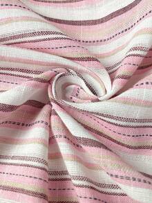 SHEIN LUNE 女士休闲条纹纽扣无袖衬衫 夏季女装 夏季上衣 春季女装 外出上衣 度假女装 夏季假期 粉色邮轮女装 背心 度假装 - 彩色 - 查看 8