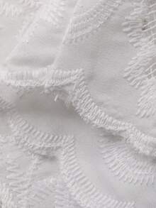 DAZY Young Girls Summer New Lace Patchwork Ruffle Trim Korean Style Sleeveless Blouse Set - White - View 6