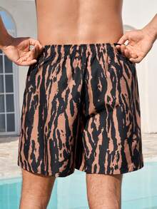 Manfinity VDAYZ Men's Beach Holiday Print Drawstring Pocket Beach Shorts Couple Swim Sets Matching Swimsuits Couple Bathing Suit Set His And Her Swim Suit Set Swimwear Set - Multicolor - View 5