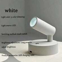 1pc LED Rechargeable Wall Light, Magnetic Spotlight, Painting Light, Nightlight, Bedside Reading Lamp, Eye-Caring Bedroom Night Light, Dimmable, Wireless No Drilling, 360° Rotatable Touch Control, Rechargeable Battery - Multicolor - View 13