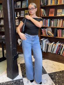 Bethéva Asymmetrical Asymmetric Shoulder Knit T-Shirt Top, Purple-Red Black Tops - Black - View 4