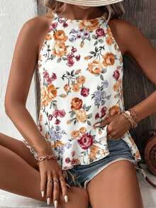 EMERY ROSE New Fashion Printed Versatile Plus Size Women Casual Sleeveless Top - Multicolor - View 4