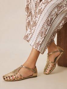 Styleloop Women Flat Sandals - Champagne - View 5