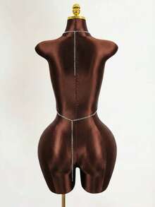 Chiquease Draped Collar Chain Detail Backless Crop Metallic Halter Top For New Year Holiday Party Clothes - Silver - View 2