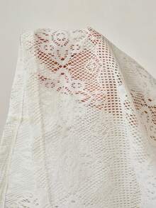 MOTF PREMIUM WOMEN'S APRICOT LOOSE CONTRAST LACE LONG SLEEVE SEMI-SHEER BLOUSE - Apricot - View 7