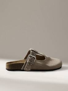 Solecia Giày bệt nữ thiết kế khóa cài, kiểu dáng thường ngày, đa năng. - Xám - Xem 2