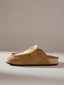 Solecia 女士平底软皮一脚蹬鞋，舒适百搭，适合通勤。 - 棕色 - 查看 3