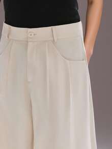 STYNVO Men's Casual Versatile Commuter Solid Color Wide Leg Pants Men Pants Dress Men Wide Leg Pants Cream Pants - Apricot - View 4