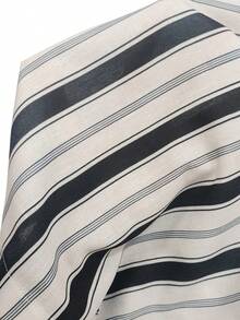 Franclia Women's Elastic Waist Striped Wide Leg Loose Casual Pants - Black - View 6