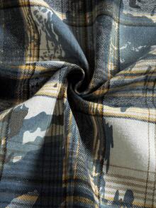 PAVTROS 男士字母贴布印花长袖单排扣休闲口袋衬衫 - 彩色 - 查看 4