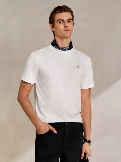 Manfinity CityGents 男士字母印花圆领短袖休闲修身T恤