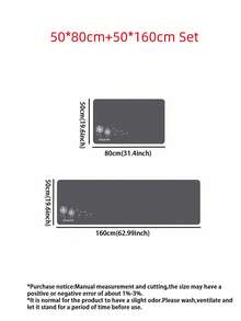 SHEIN 1pc Premium Diatomite Kitchen Floor Mat, Simple Dandelion Pattern, Soft Rubber Underlay, Absorbent, Anti-Fatigue, Non-Slip, Multiple Sizes, Suitable For Kitchen, Bathroom, Laundry Room,Christmas Winter Home Decor, Christmas Gifts, Autumn Mat, Fall Mat, Autumn Home Decor- Deep Gray - Multicolor - View 13