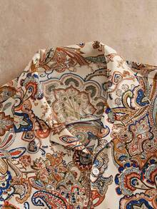 HIMLAND 男士休闲印花修身常规肩长袖衬衫 佩斯利花纹衬衫 男士乡村衬衫 挂毯衬衫 波西米亚风男士衬衫 复古男士衬衫 - 彩色 - 查看 4