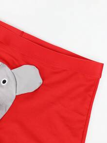 1件装 时尚亮红色面料中腰性感男士三角裤 - 紅色 - 查看 5