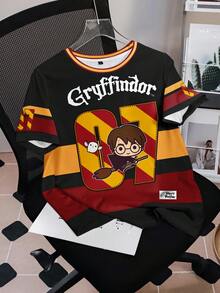 HARRY POTTER X SHEIN Women's Cartoon Figure Graphic Round Neck Short Sleeve T-Shirt - White - View 6