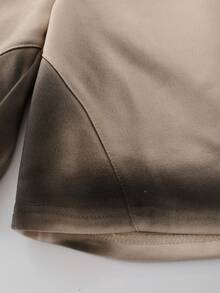 ROMWE MEN Handmålade herrshorts med lös dragsko i midjan och sneda fickor - Aprikos - Visa 4