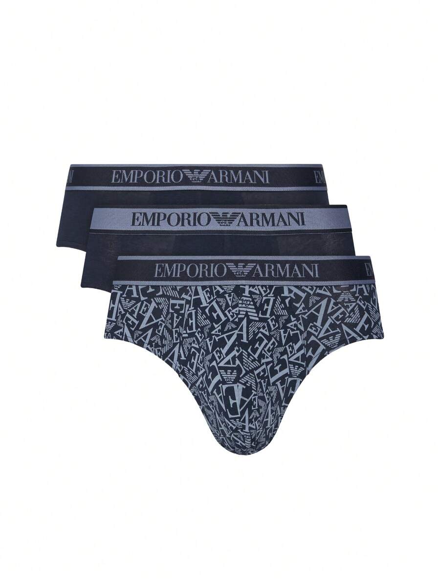 Armani 3 Pack Men's Trunks - Blue - View 1