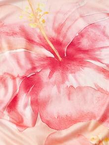 SHEIN MOD 腰部褶皱印花飘逸连衣裙 - 彩色 - 查看 6