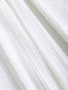 Sweetra Y2K Asymmetrical Hem Pleated Textured 2 Pieces Set, Versatile For Commuting & Wide-Leg - White - View 6